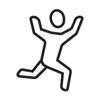 line icon representing an active lifestyle