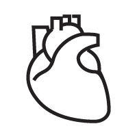 line icon representing a heart
